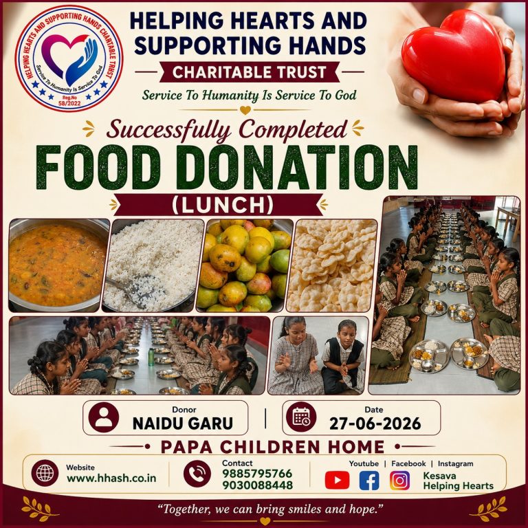 Food Donation by Naidu Garu at PAPA Children Home